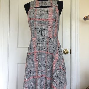 LUSH red & black geometric pattern dress size L